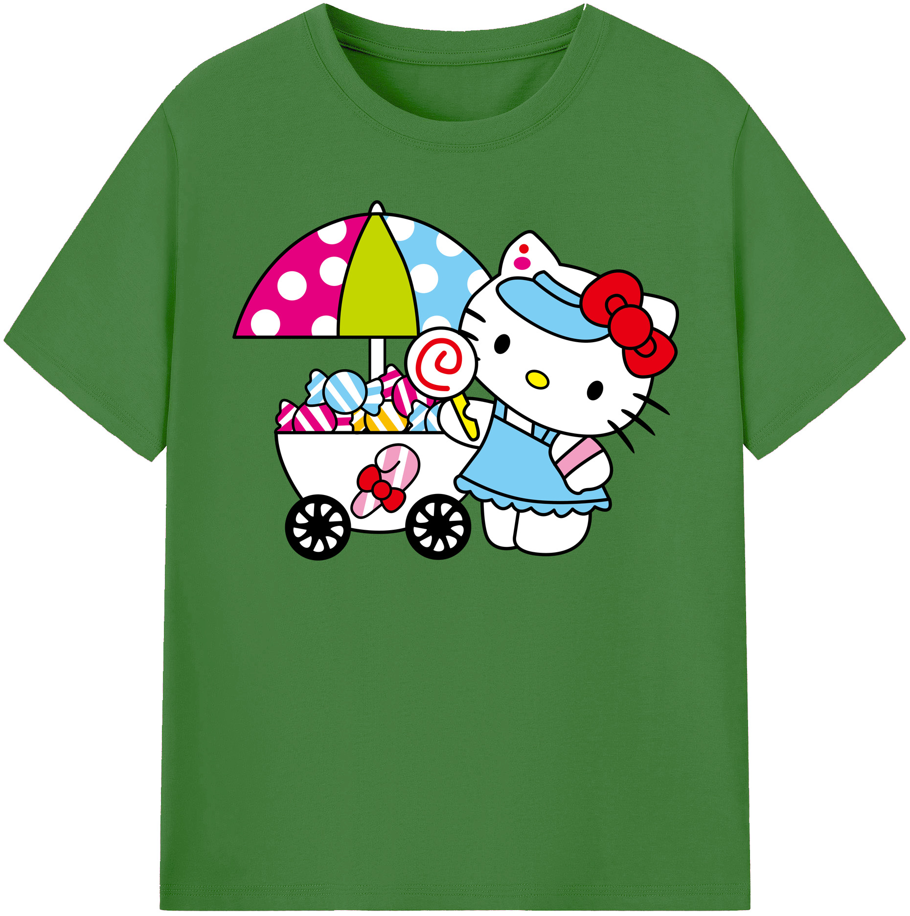 （画像用） Hello Kitty ハローキティ レディースカジュアルプリントTシャツ（綿100％）